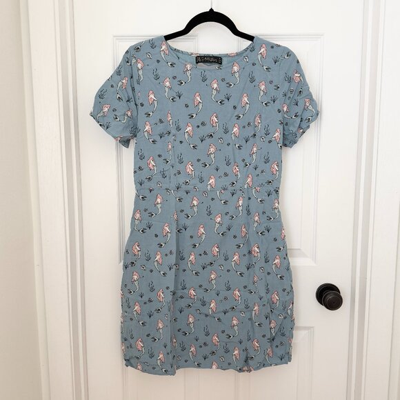 Sugarhill Dresses & Skirts - Women Sugarhill Vintage Mermaid Crew Neck Dress in Blue Size US 8